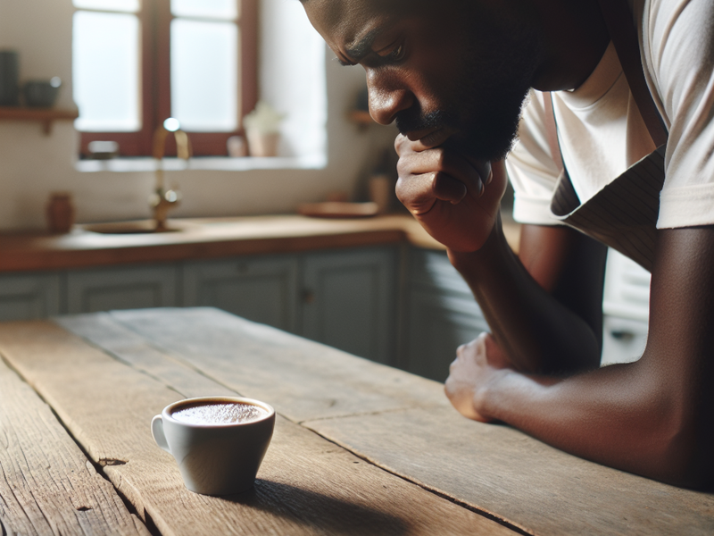 Barista tentando descobrir o que deu errado no café
